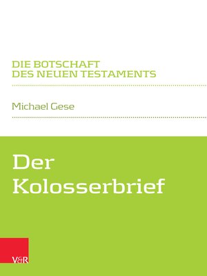 cover image of Der Kolosserbrief